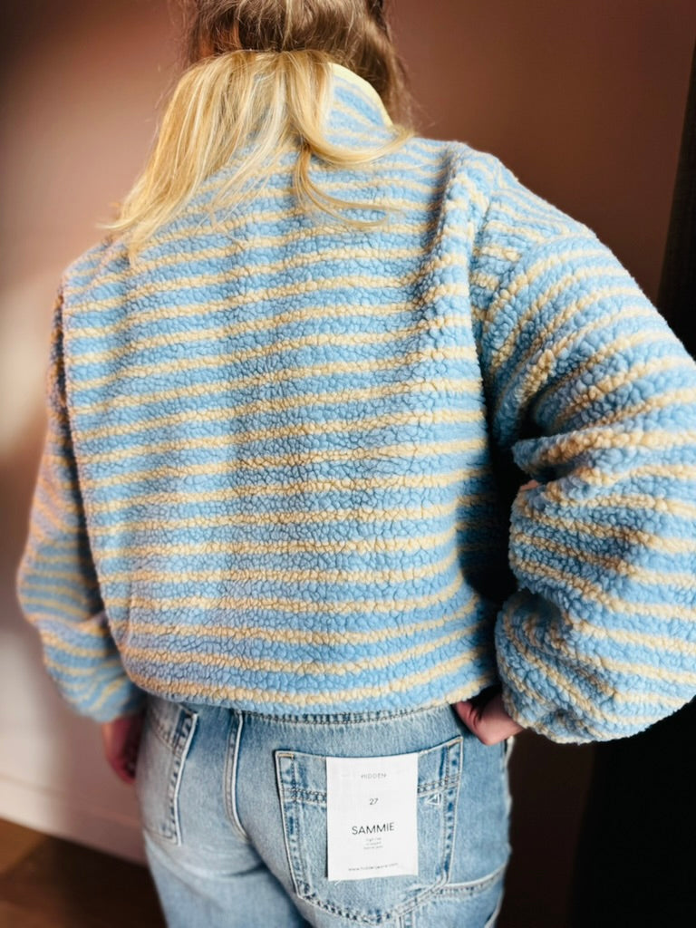 Blue + Yellow Sherpa Jacket