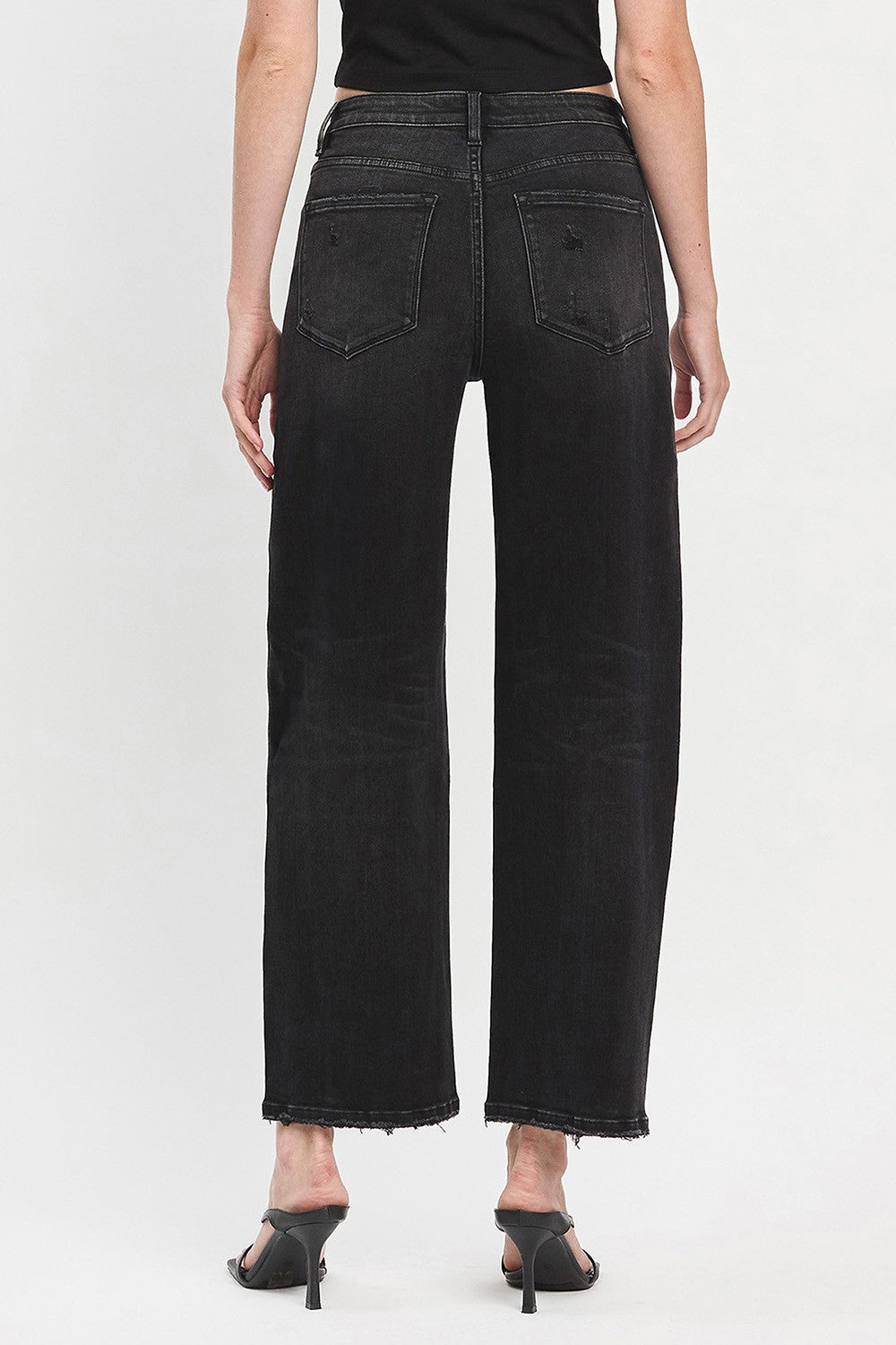 Vervet Black High Rise Barrel Jeans