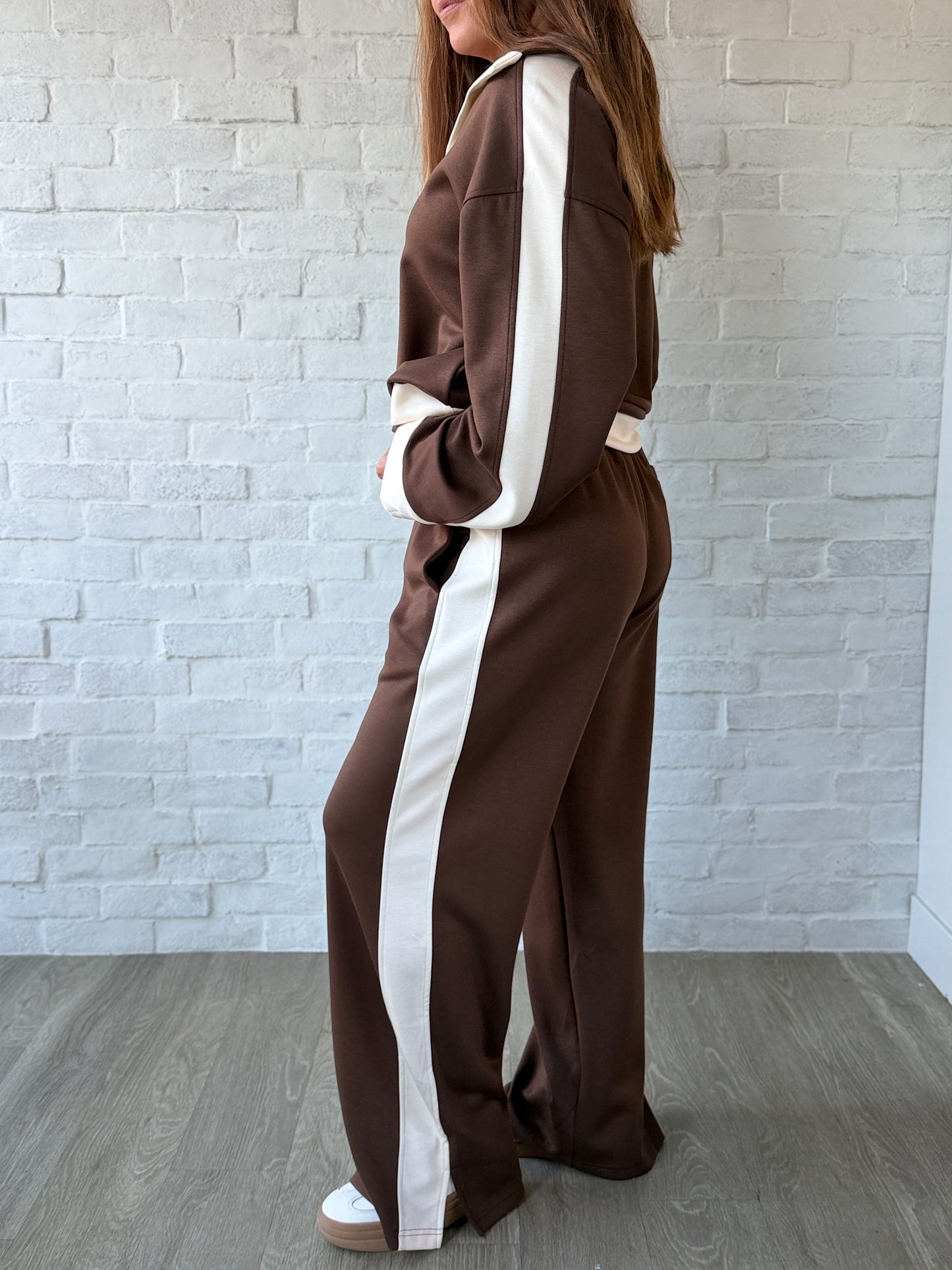 Coco Brown Straight Leg Track Pants