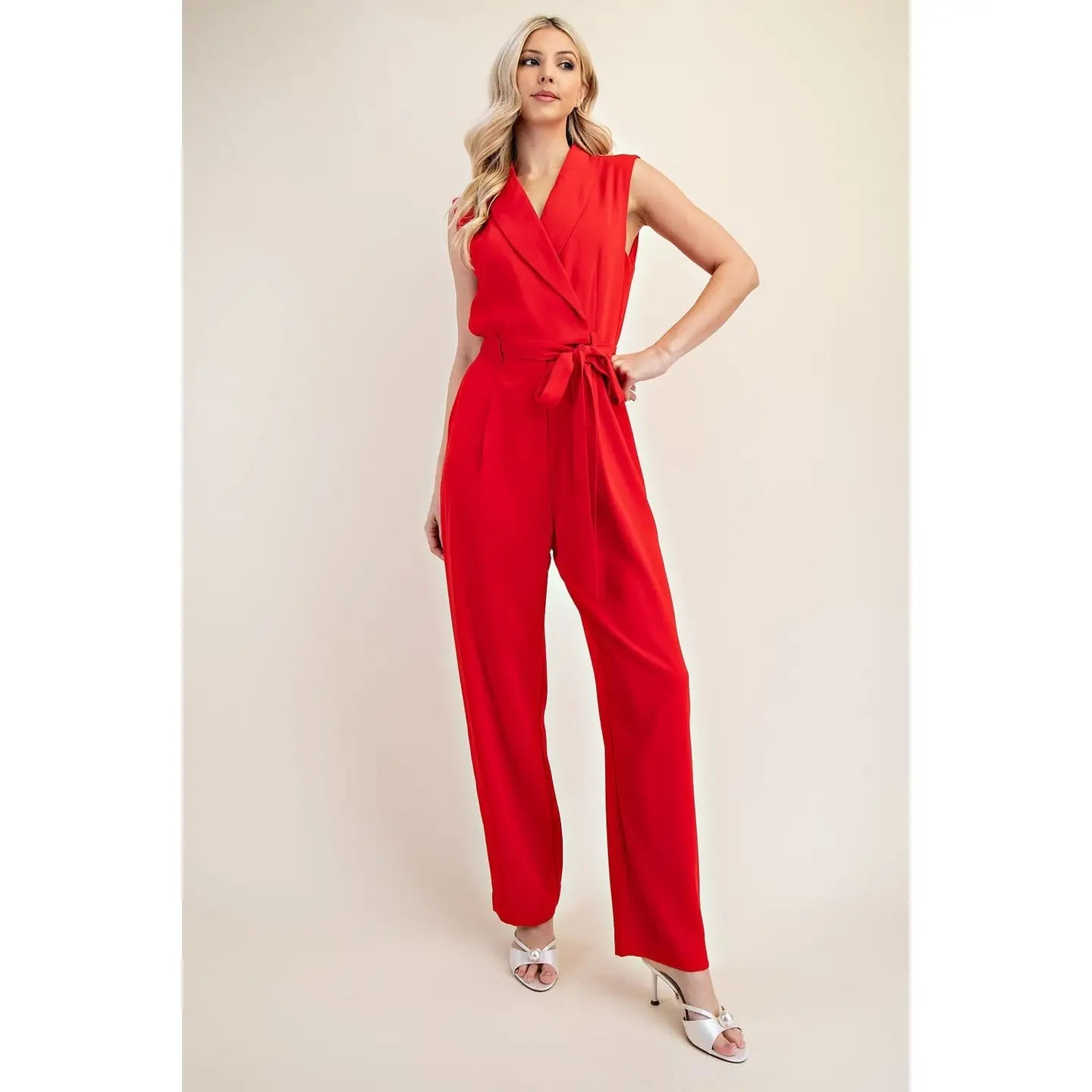 Red Tie Jumpsuit