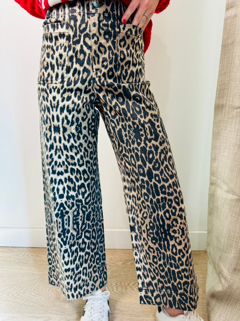 Leopard Straight Leg Pants