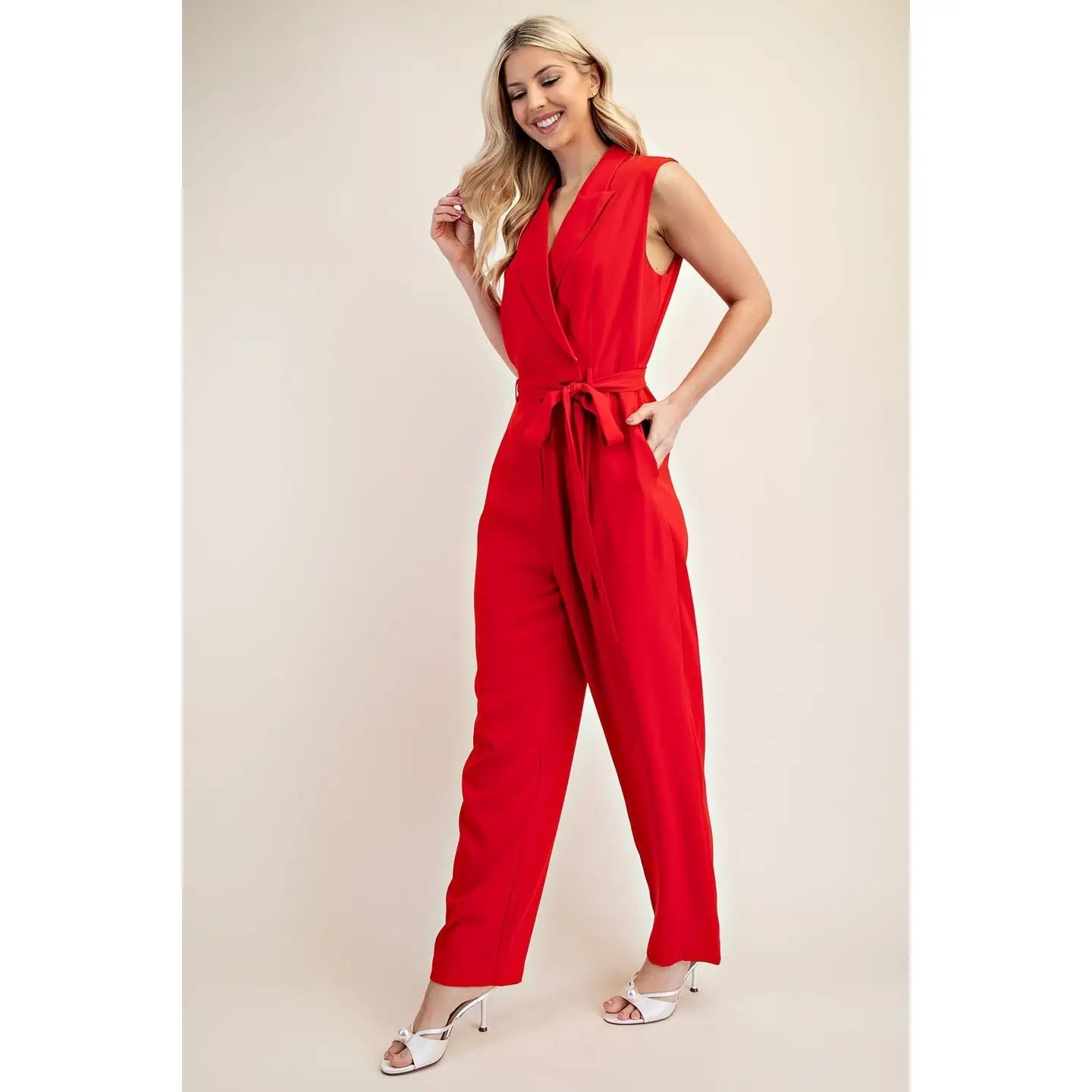 Red Tie Jumpsuit
