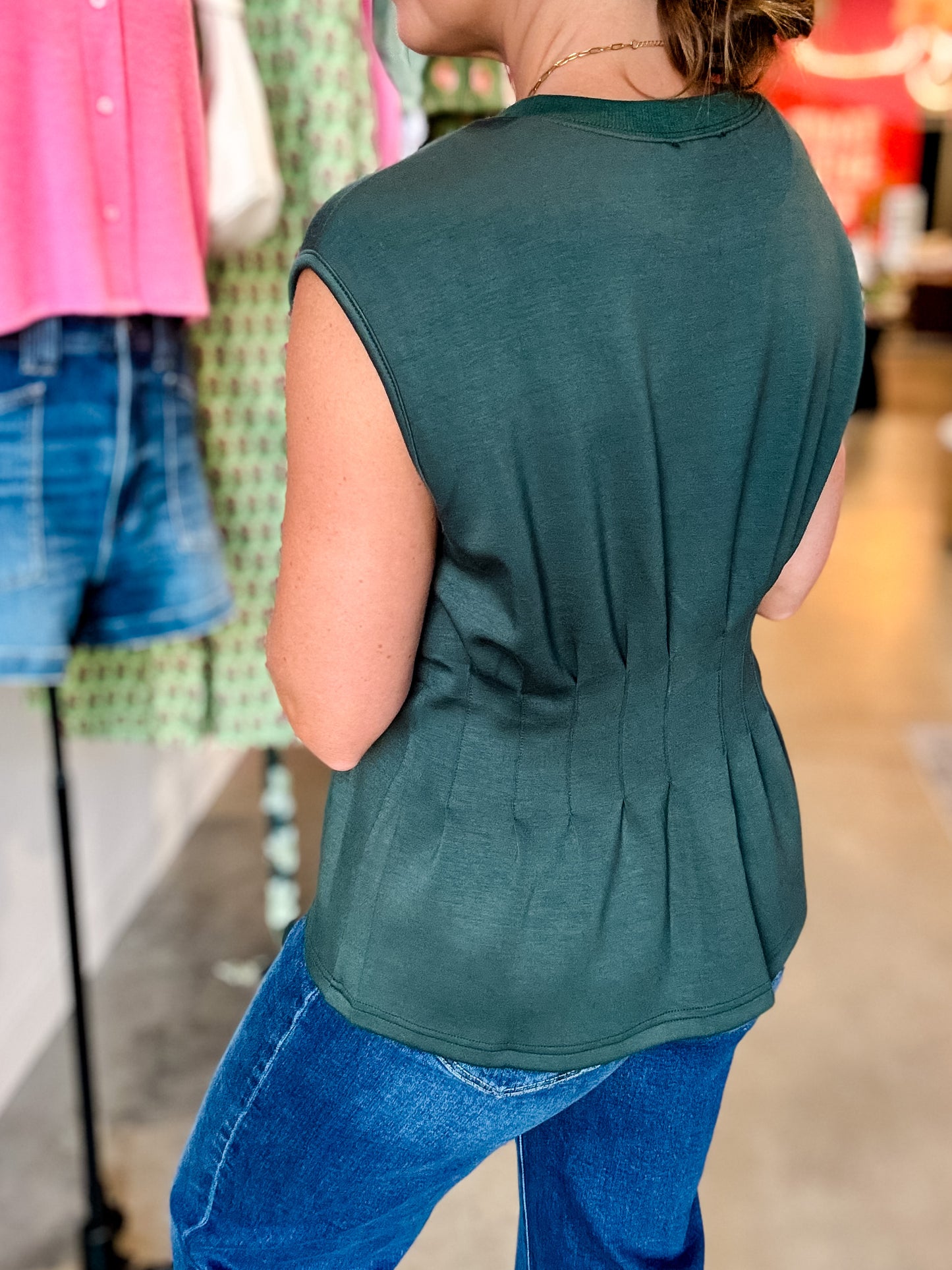 Forest Buttery Soft Peplum Blouse