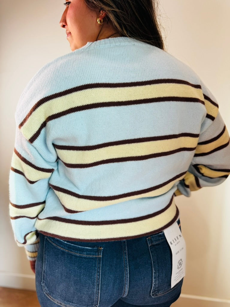 Pastel Blue Stripe Sweater