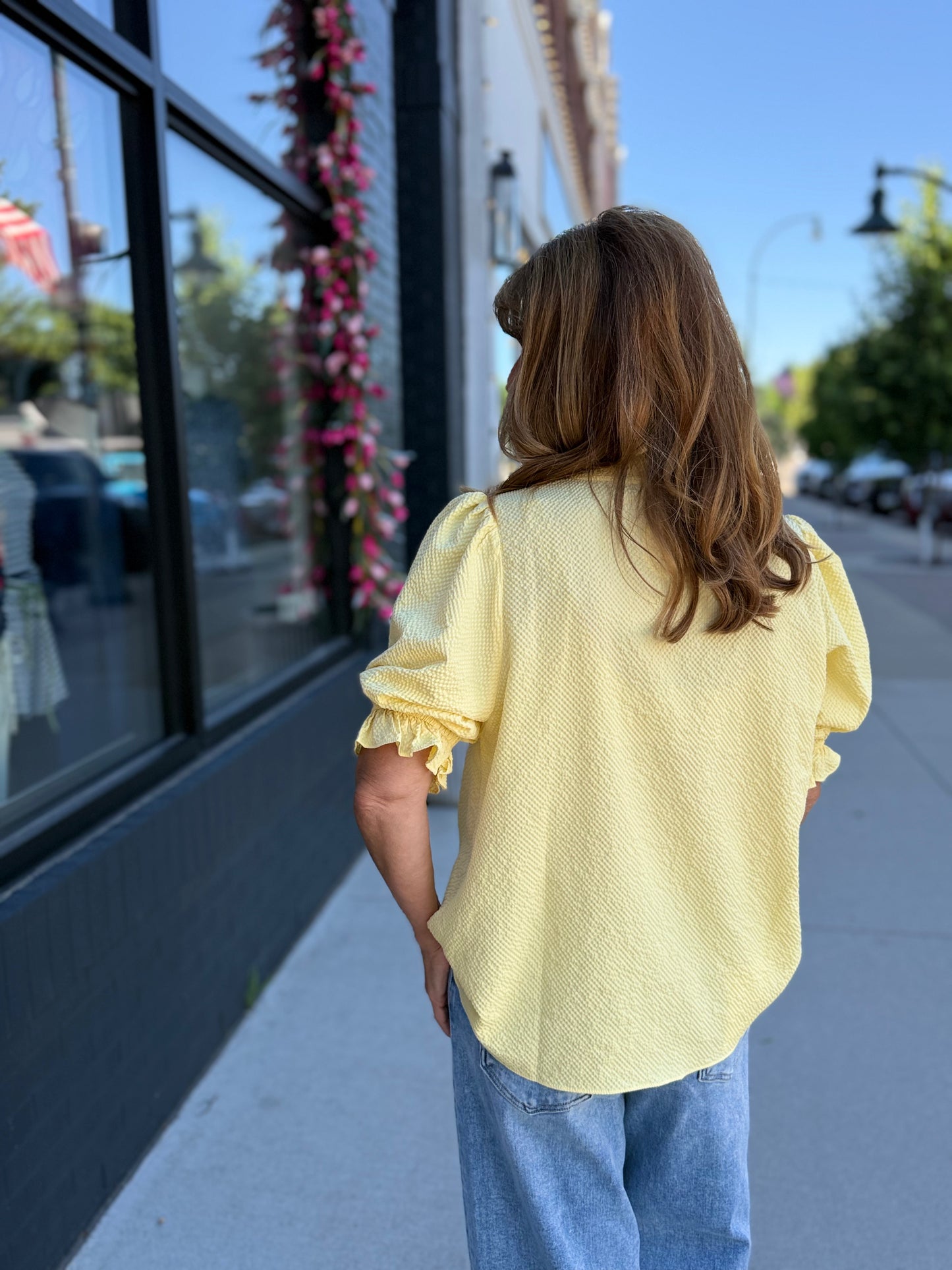 Lemon Textured Blouse