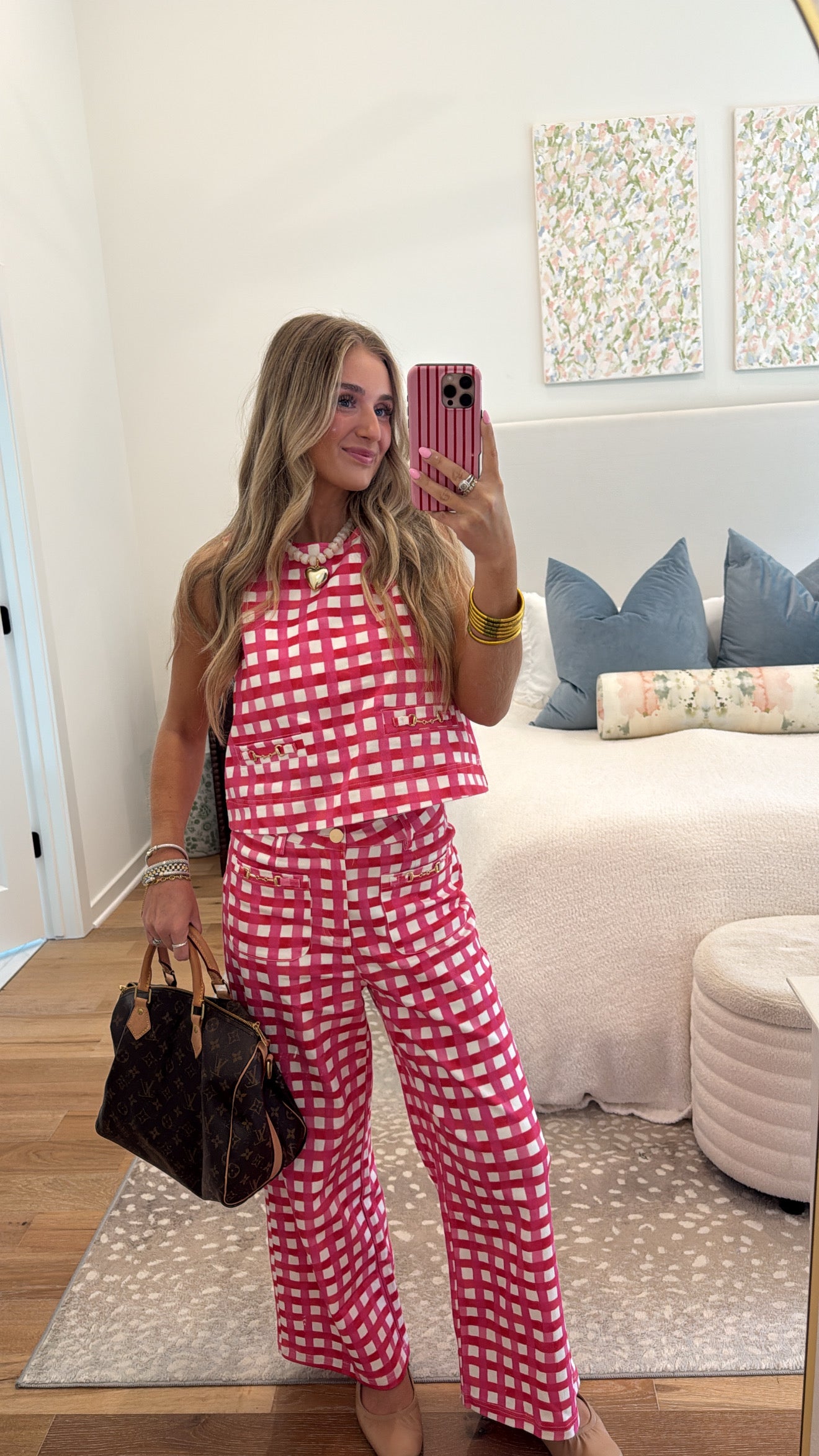 Pink Gingham Pants