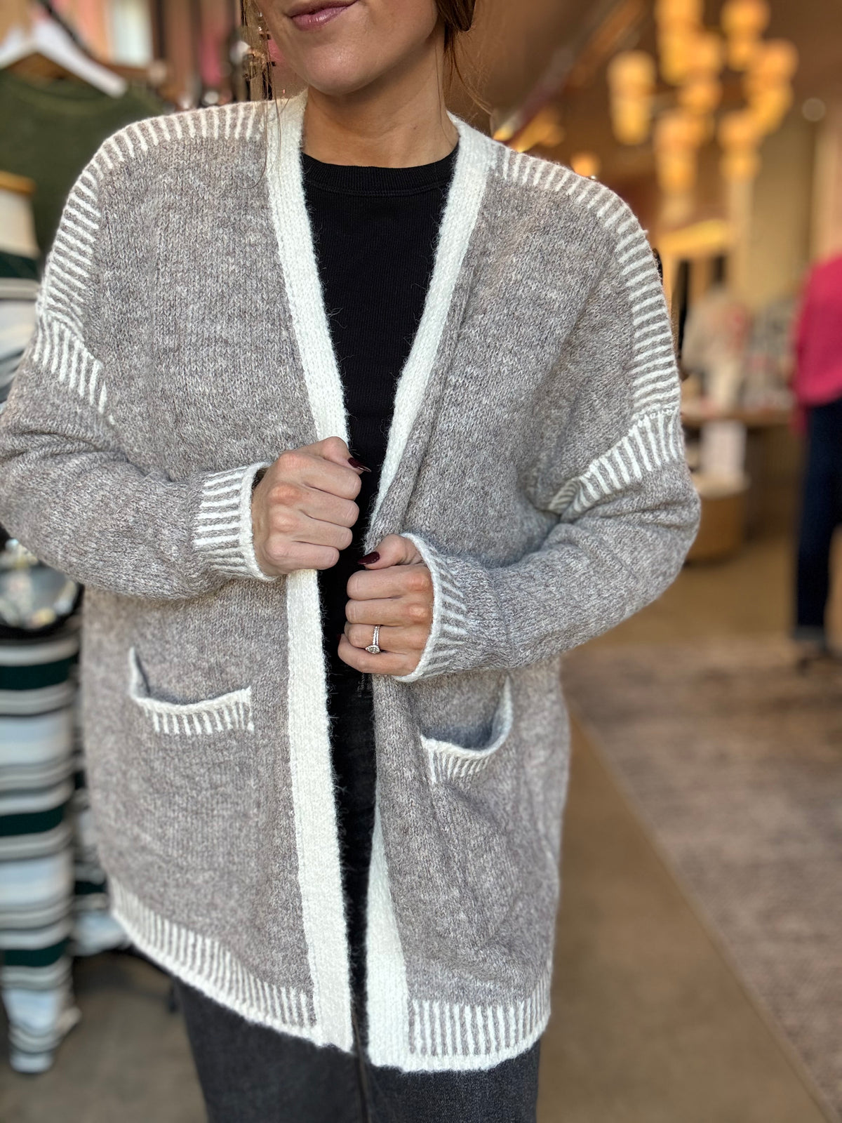 Khaki Cardigan Sweater