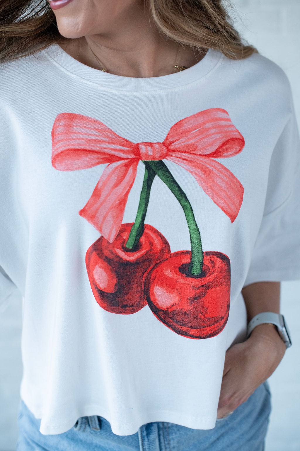 Cherry Boxy Tee