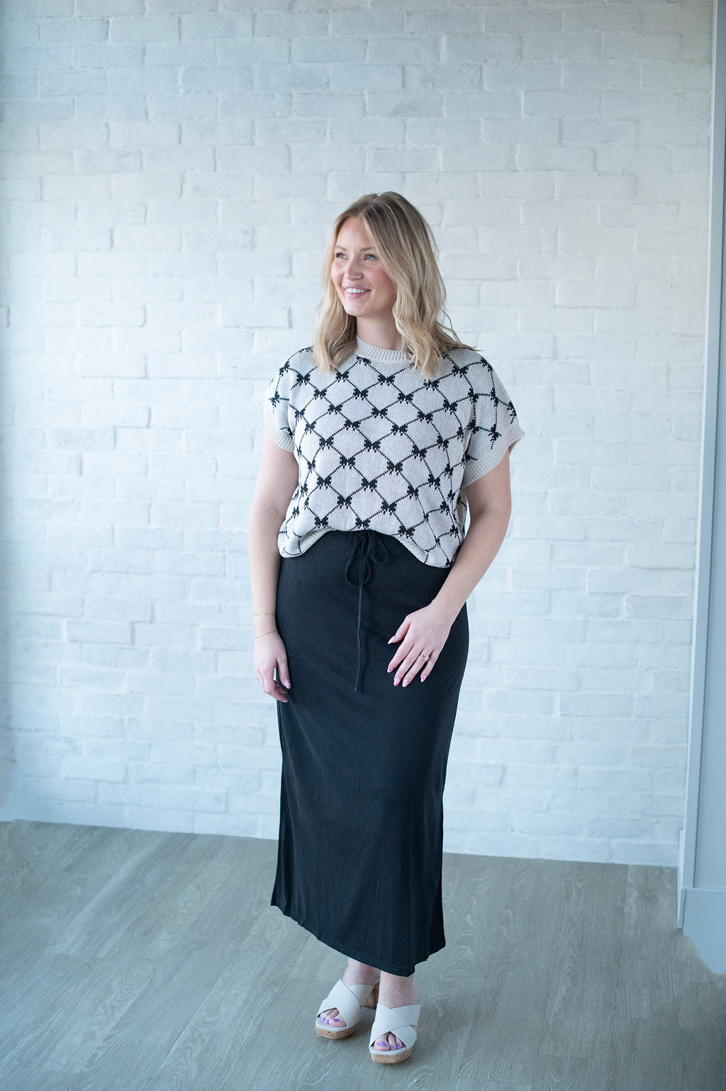 Black Midi Spandex Skirt
