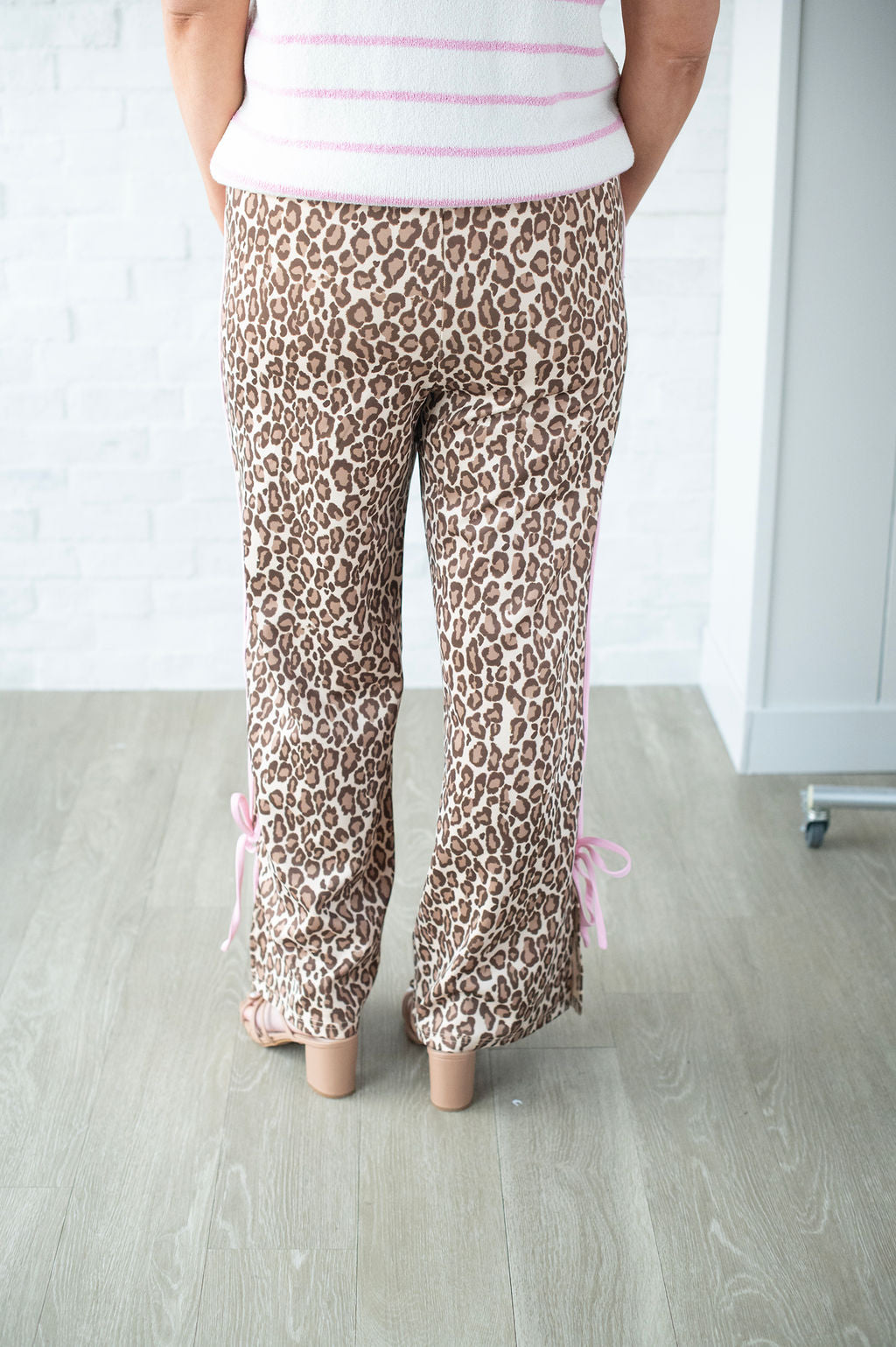 Cheetah Pink Bow Track Pants