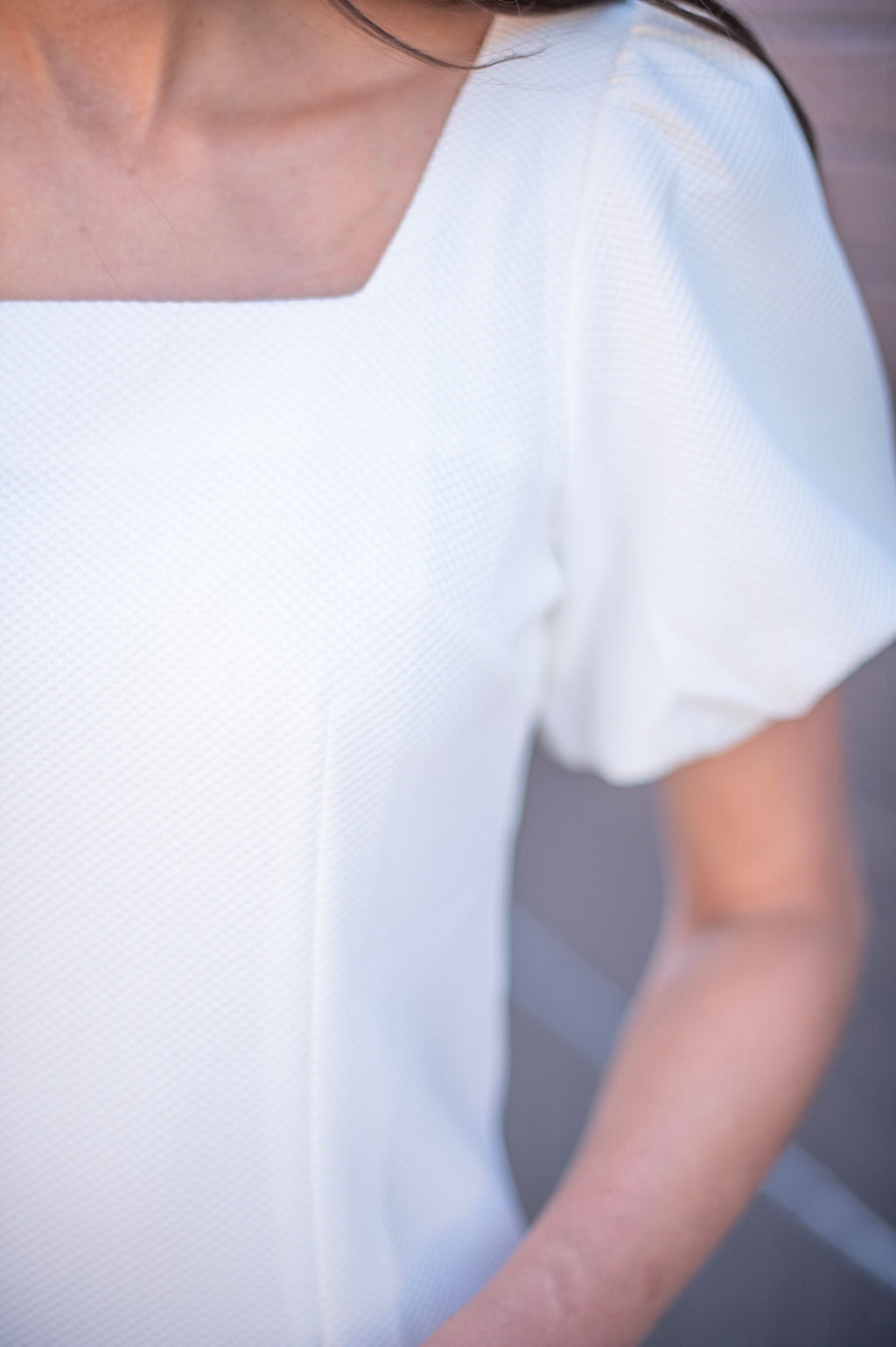 White Puff Sleeve Mini Dress