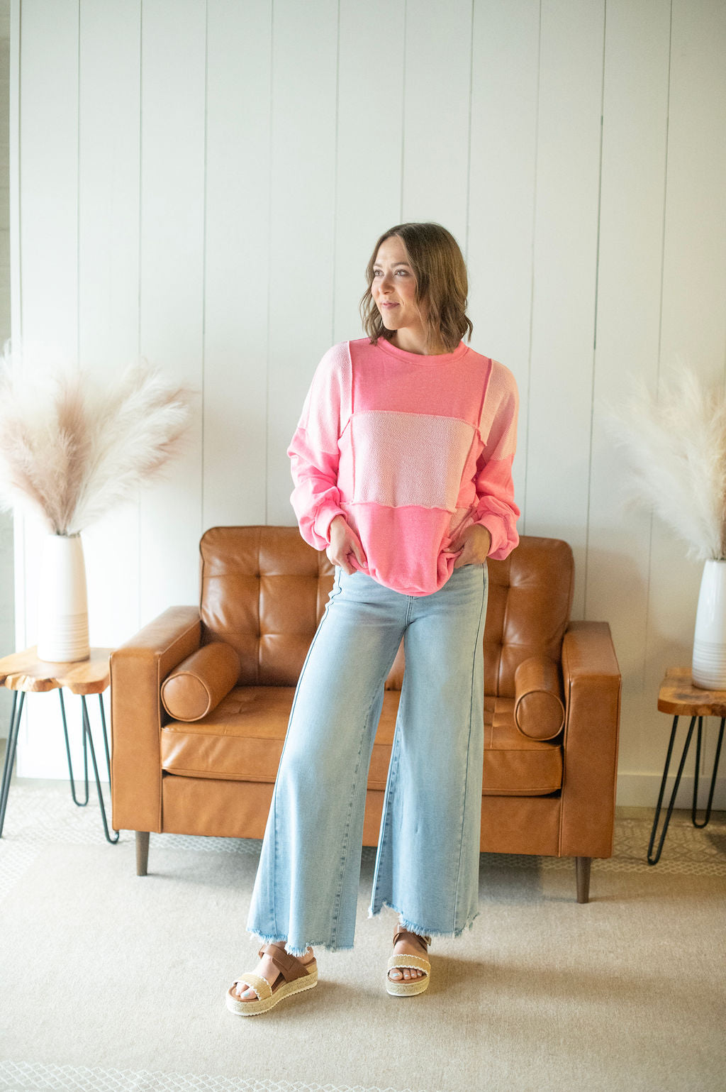 Risen High Rise Wide Leg Jeans