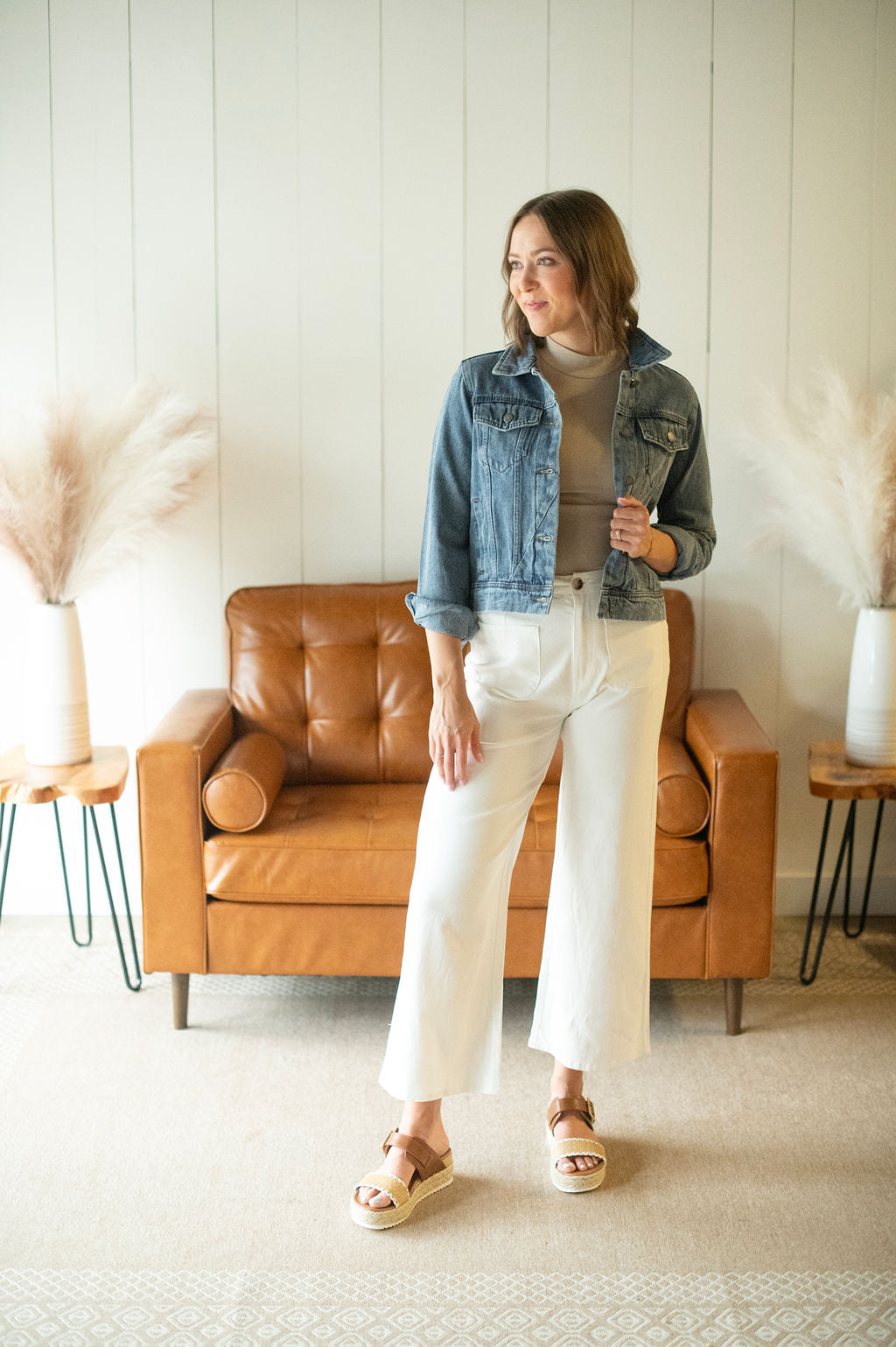 Cropped Medium Denim Jacket