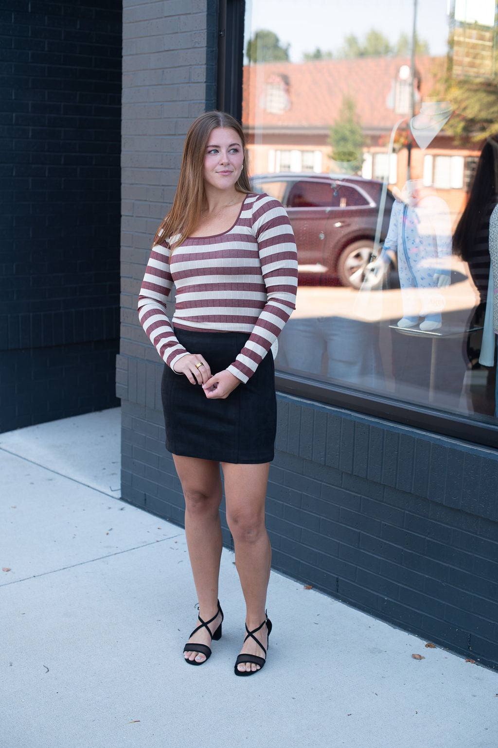 Black Suede Mini Skirt