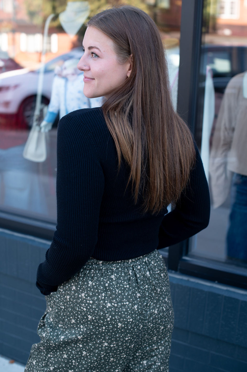 Black Twist Fitted Sweater