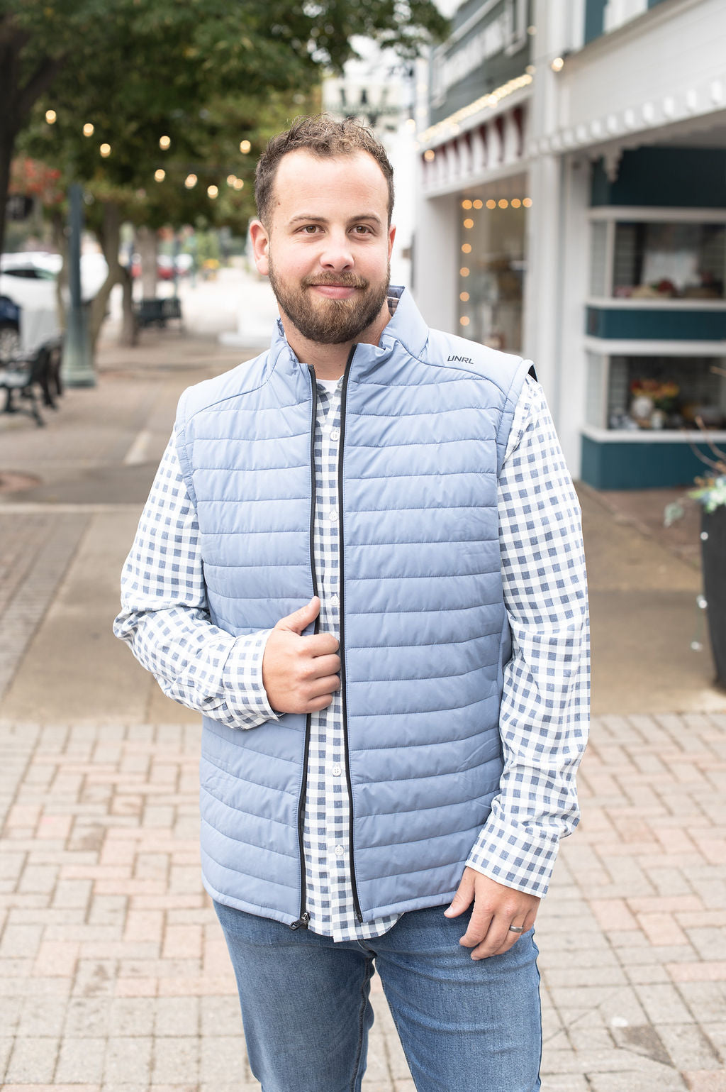 UNRL Vancouver Quilted Vest Blue Storm