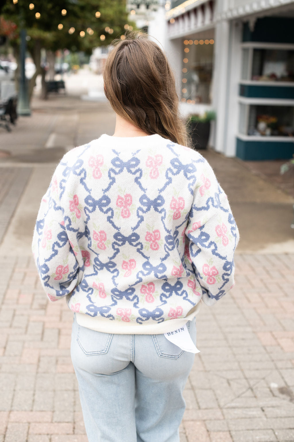 Floral Bow Oversized Sweater