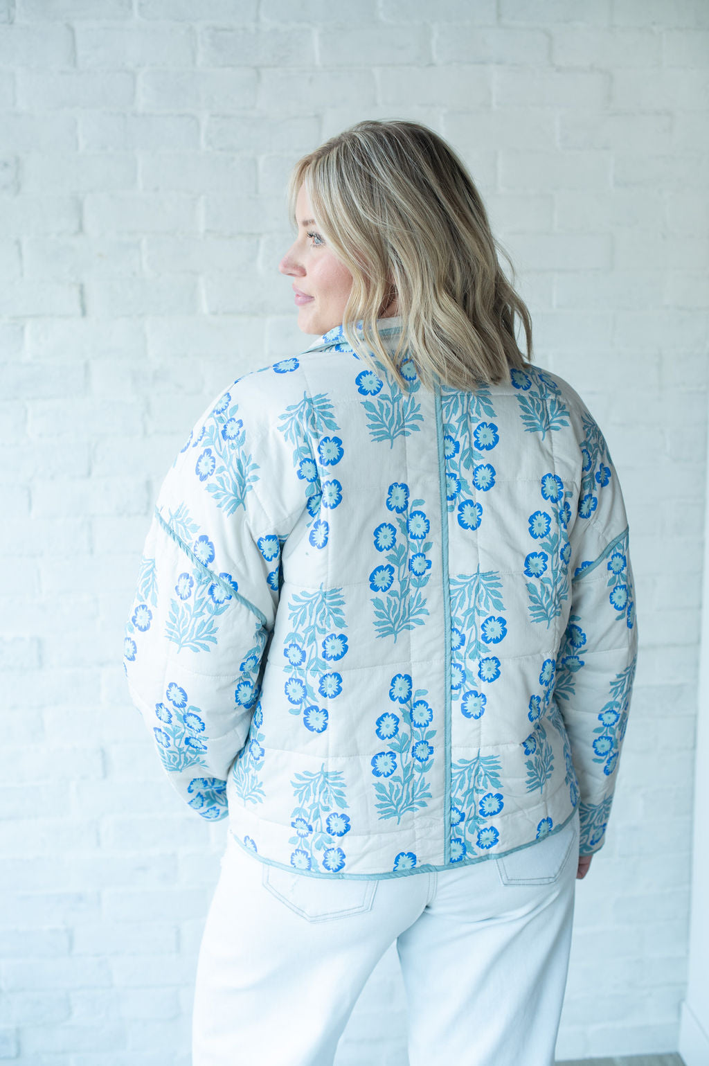 Blue Botanical Floral Jacket