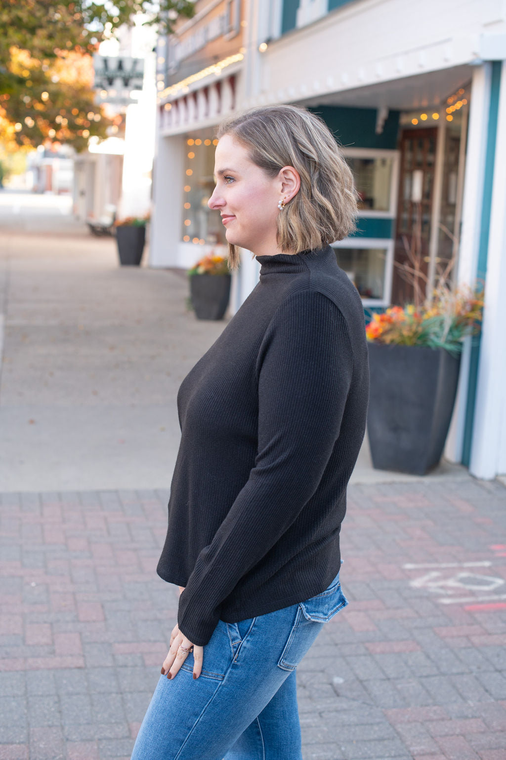Black Mock Neck Sweater