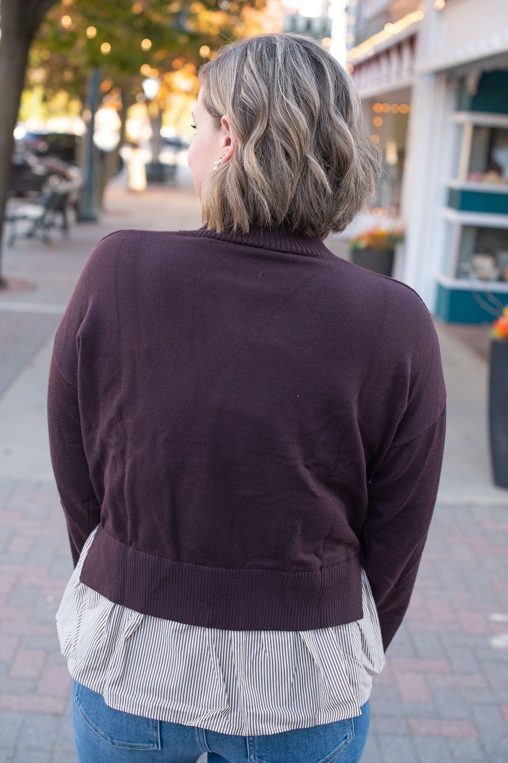 Chocolate Layered Sweater Blouse