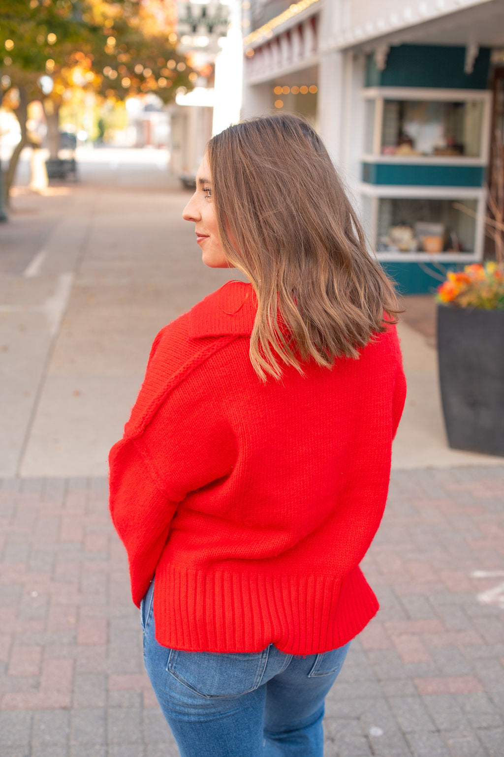 Red Cherry Melange Sweater