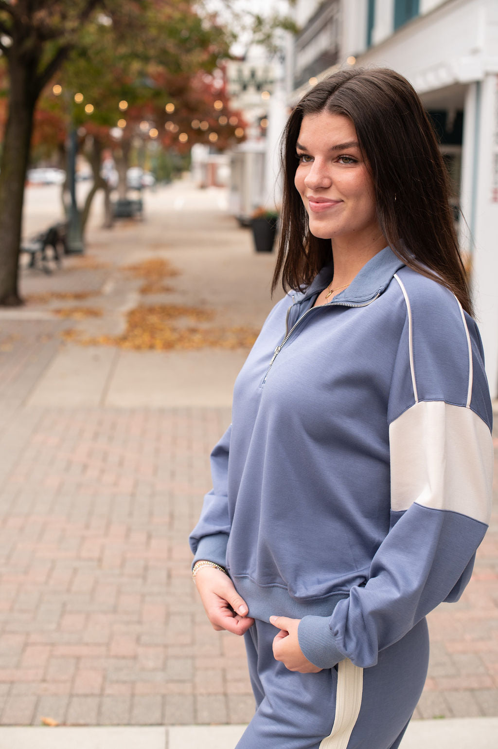 Dusty Blue Quarter Zip