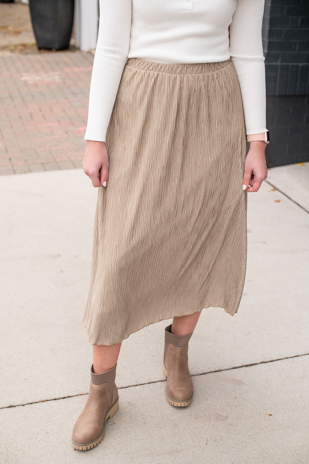 Gold Midi Skirt