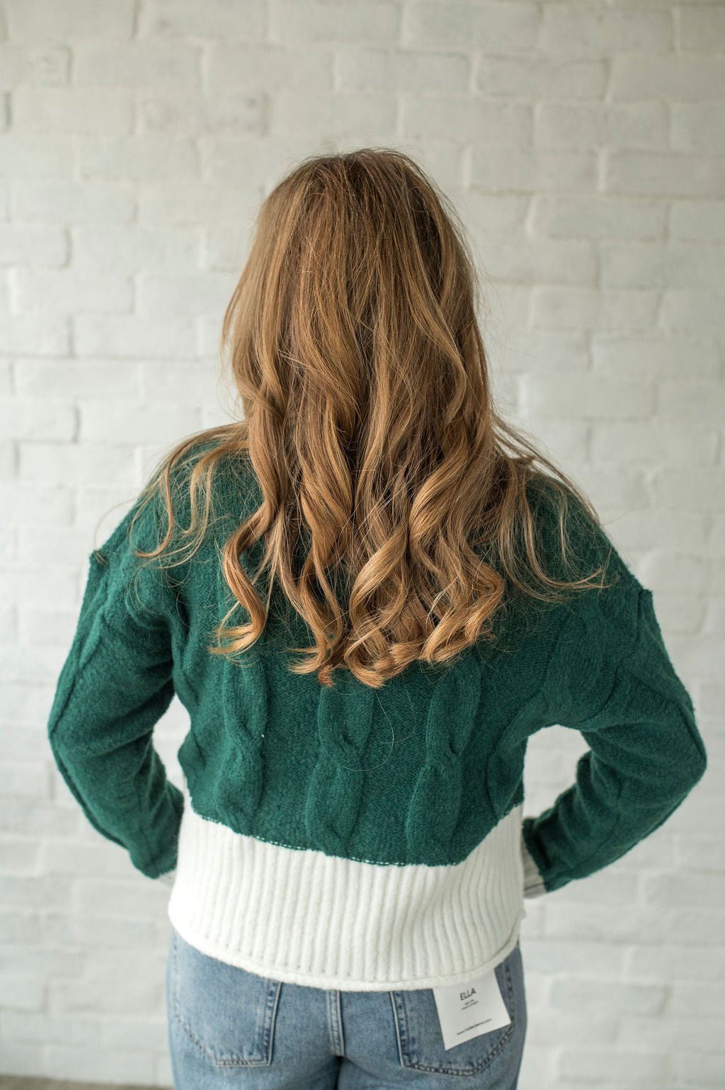Hunter Green Cable Knit Sweater