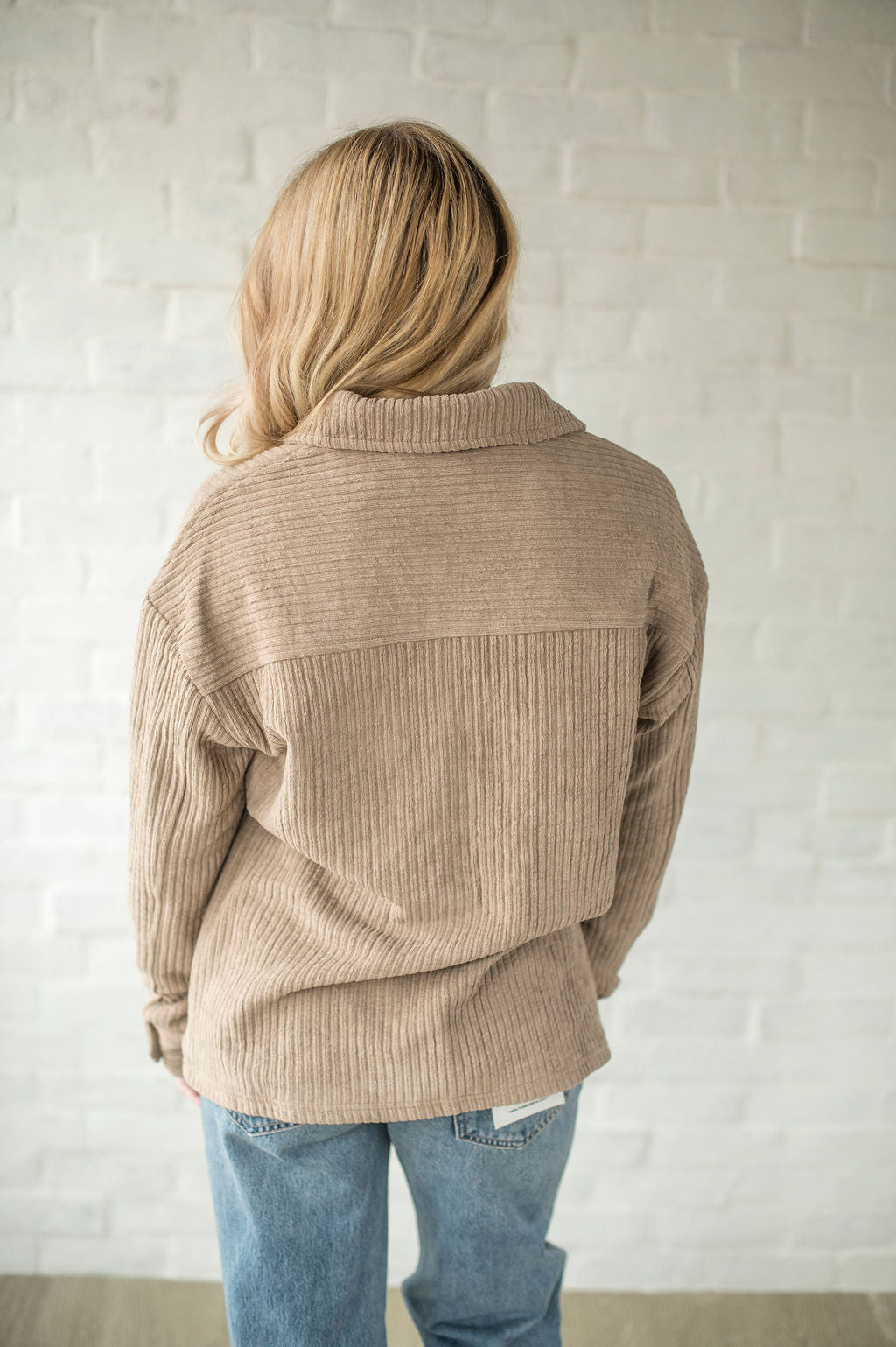 Taupe Fur Lined Corduroy Jacket