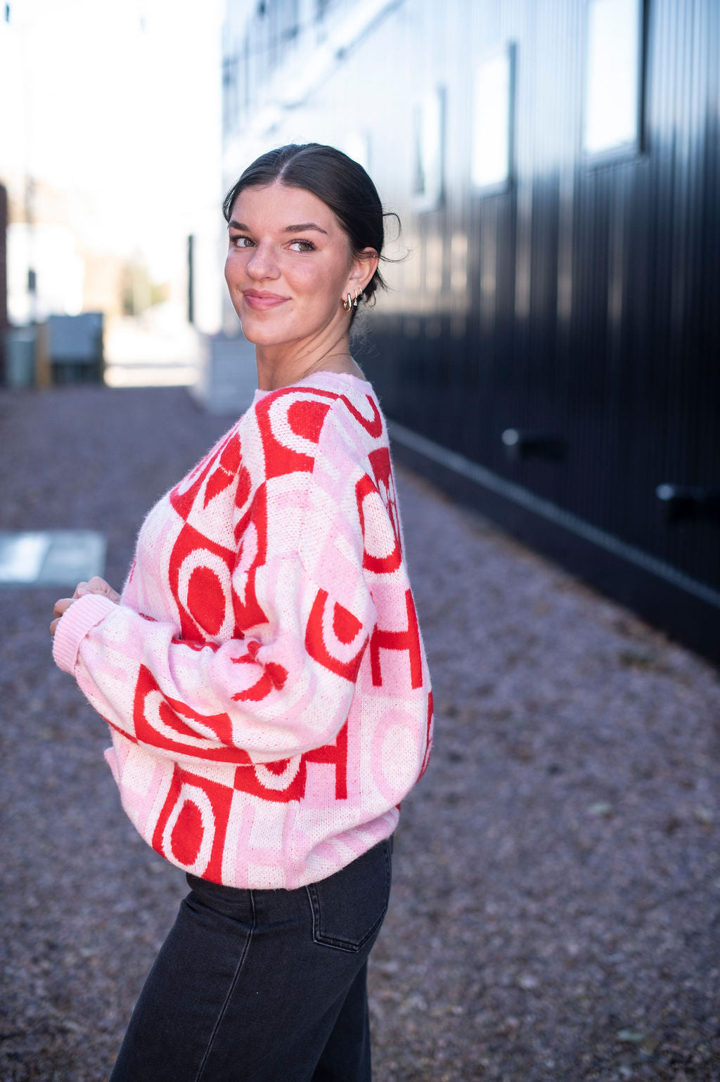 Pink + Red Ho Ho Sweater