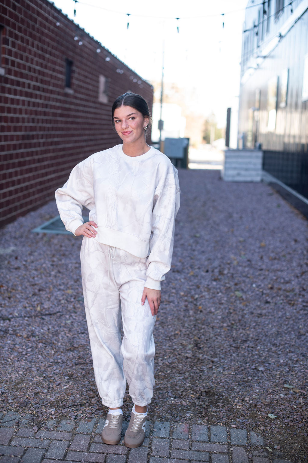 Light Camo Crop Crewneck