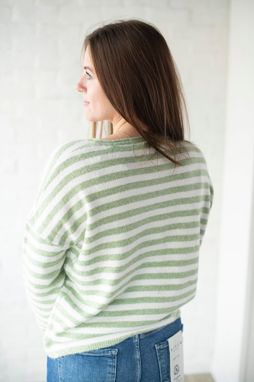 Green Stripe Piper Cardigan