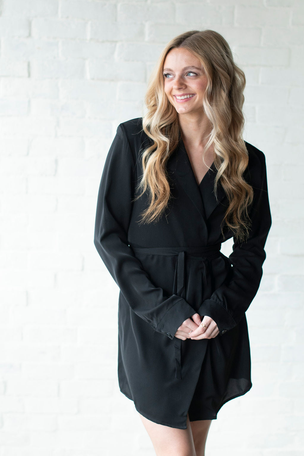 Black Blazer Wrap Dress