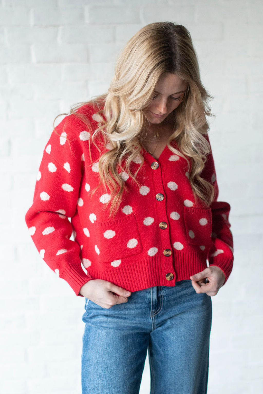 Red Polka Dot Cardigan
