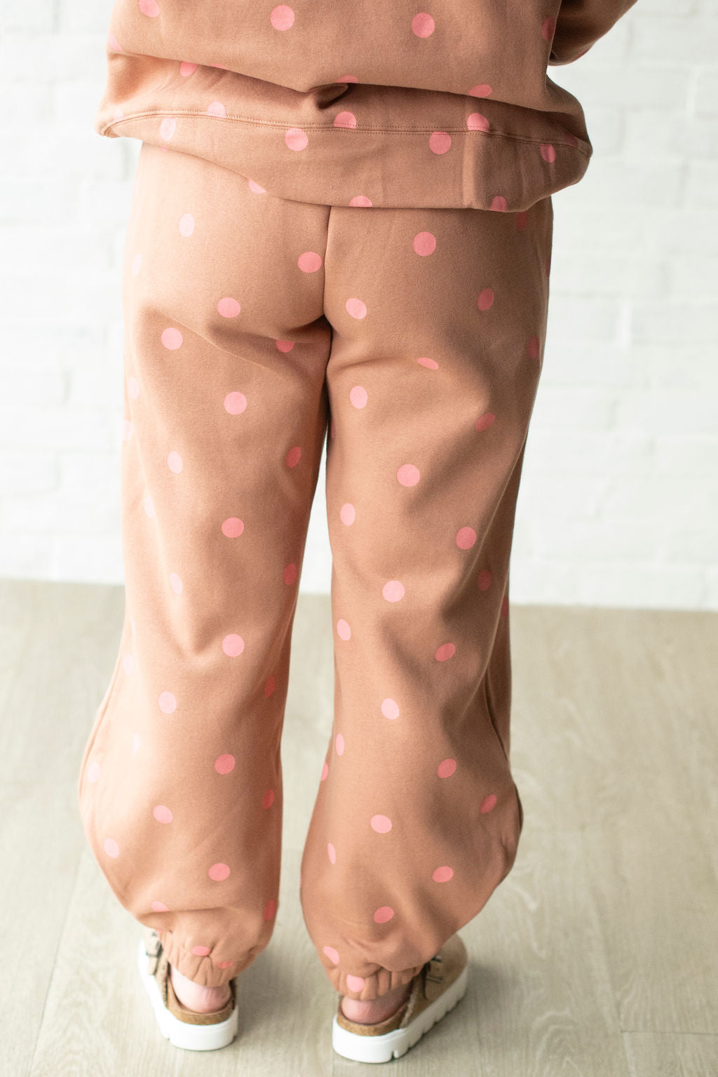 Brown + Pink Polka Dot Joggers