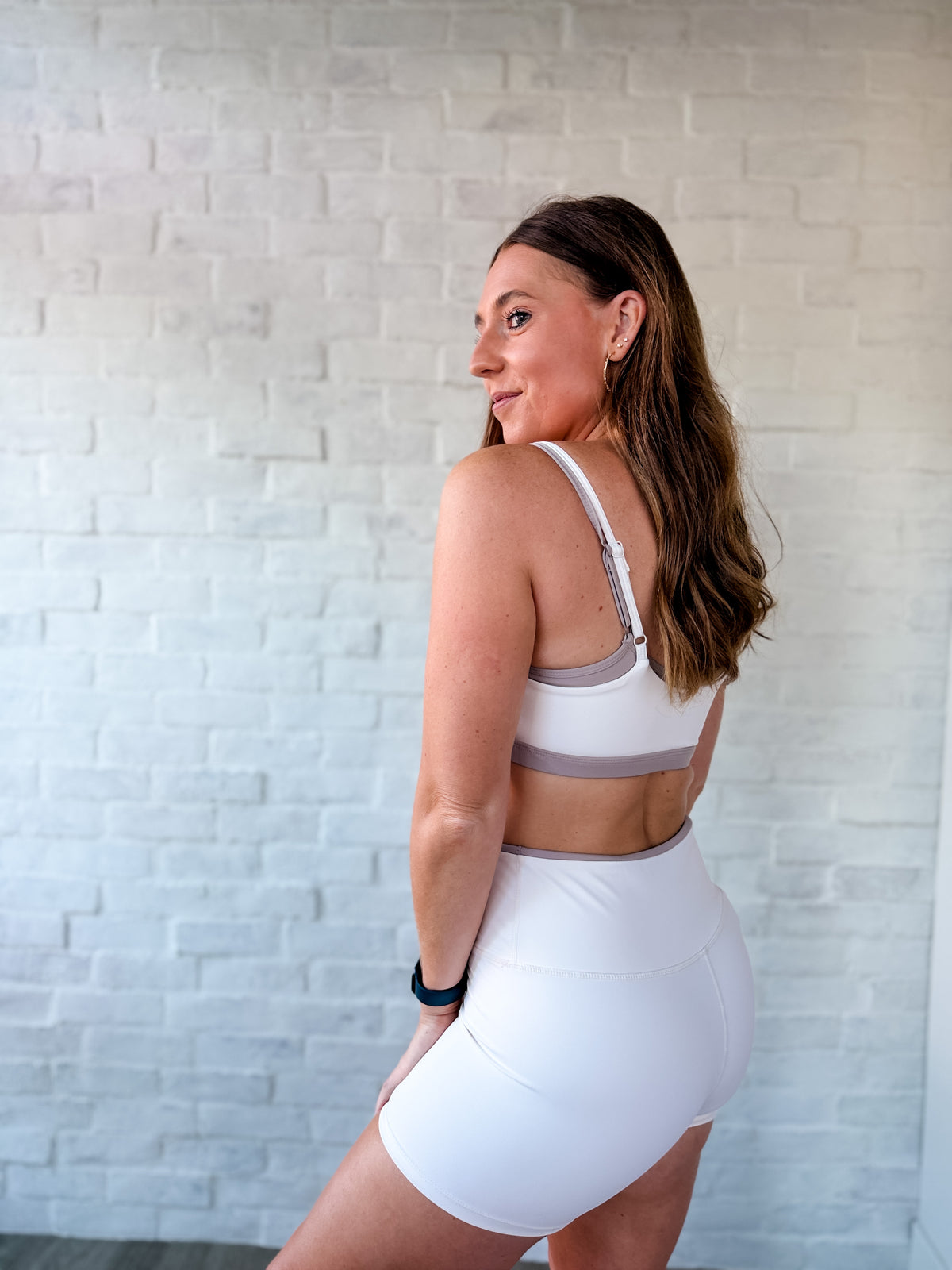 Cream Combo Layered Sports Bra