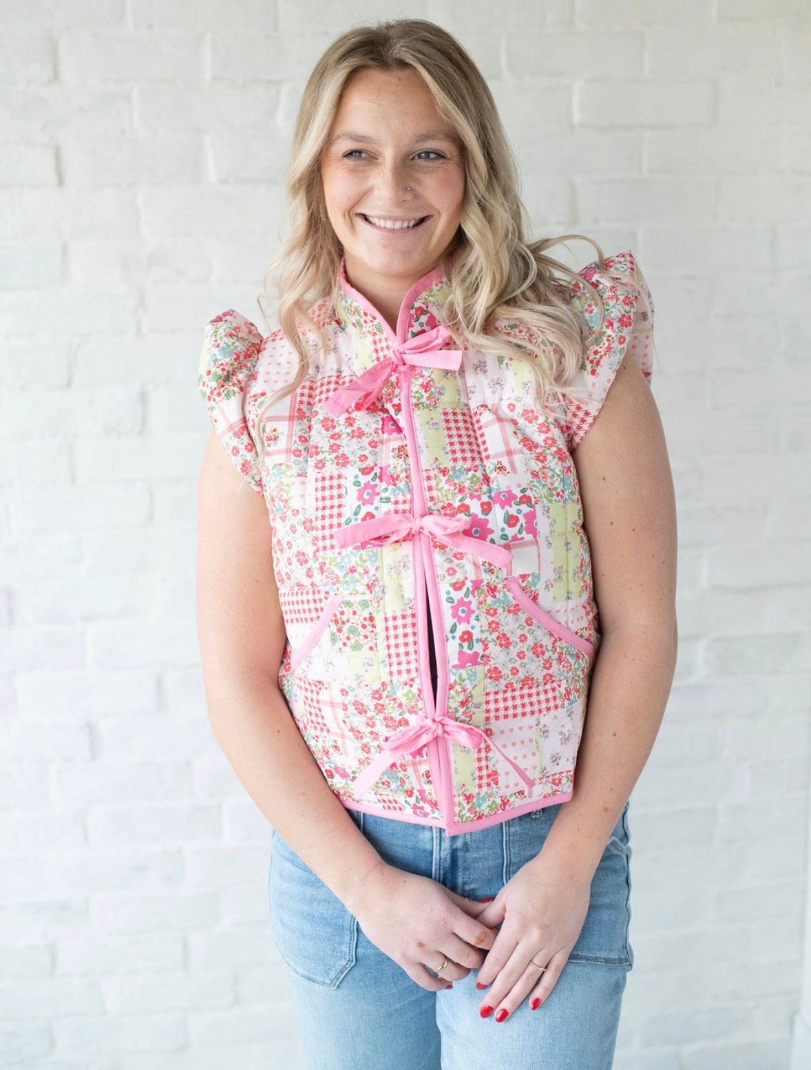 Patchwork Floral Printed Vest