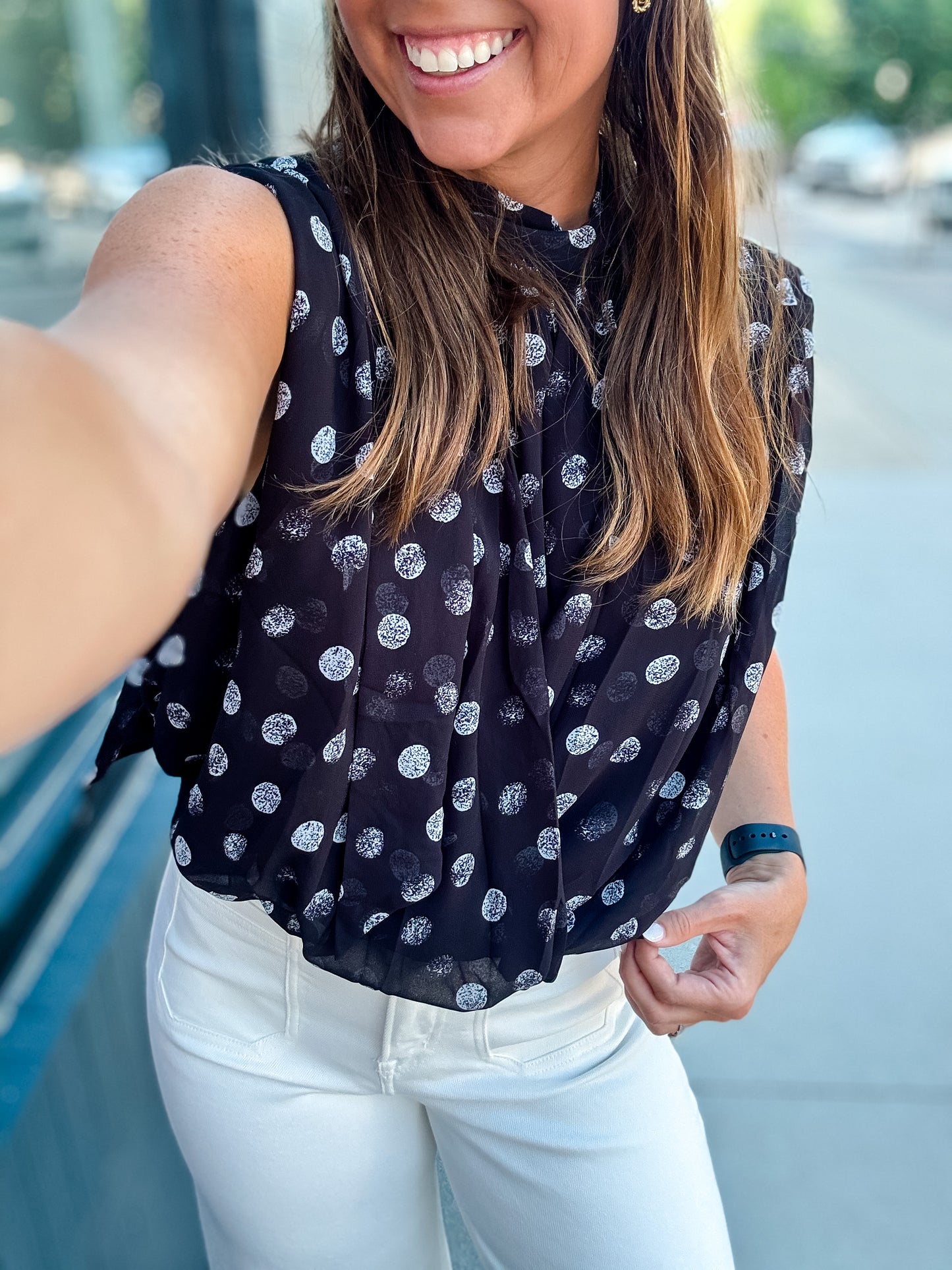 Polka Dot Sheer Blouse