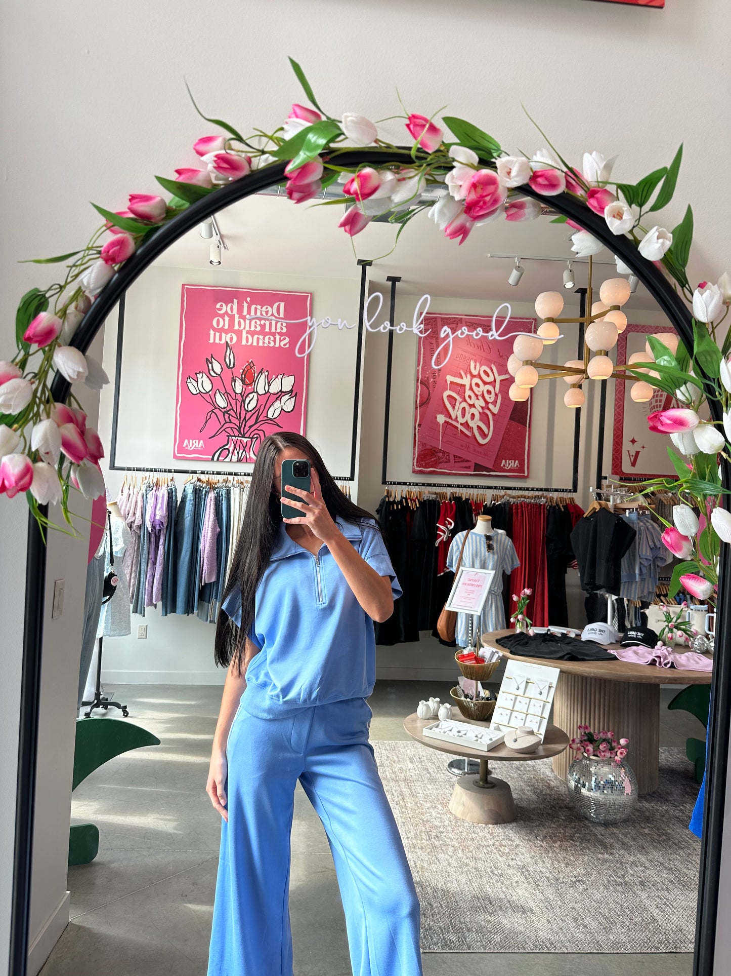 Peri Blue Wide Leg Scuba Pants