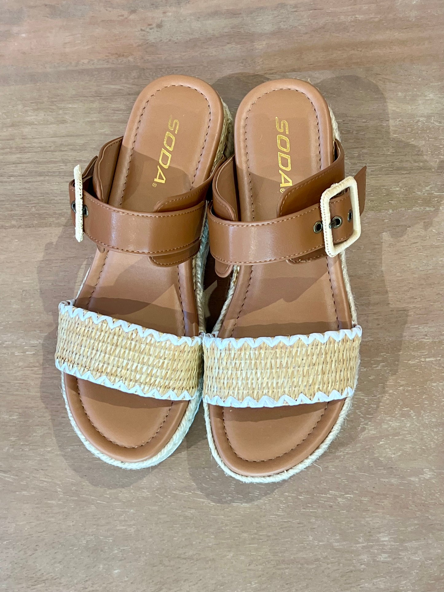 Cognac Platform Sandal