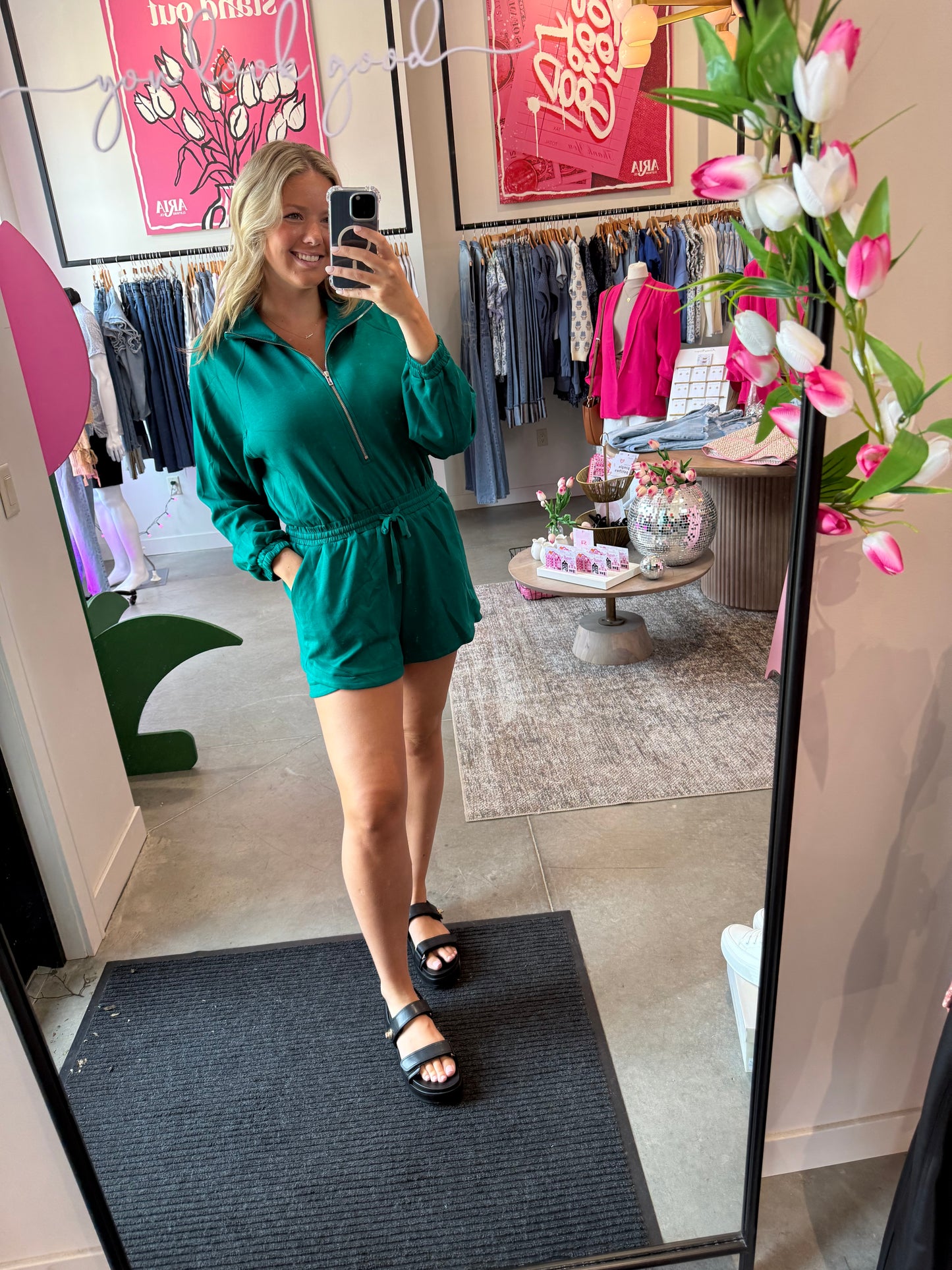 Teal Green Scuba Romper
