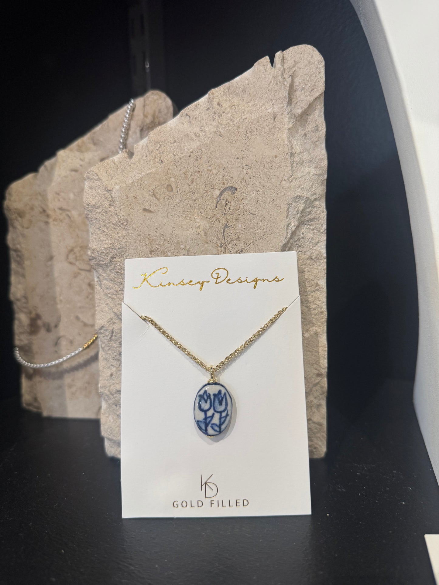 Kinsey Designs Delft Blue Tulip Necklace