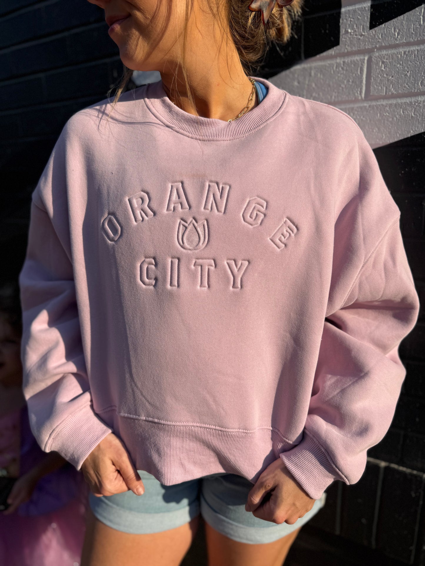 Oversized Cropped Orange City Crewneck