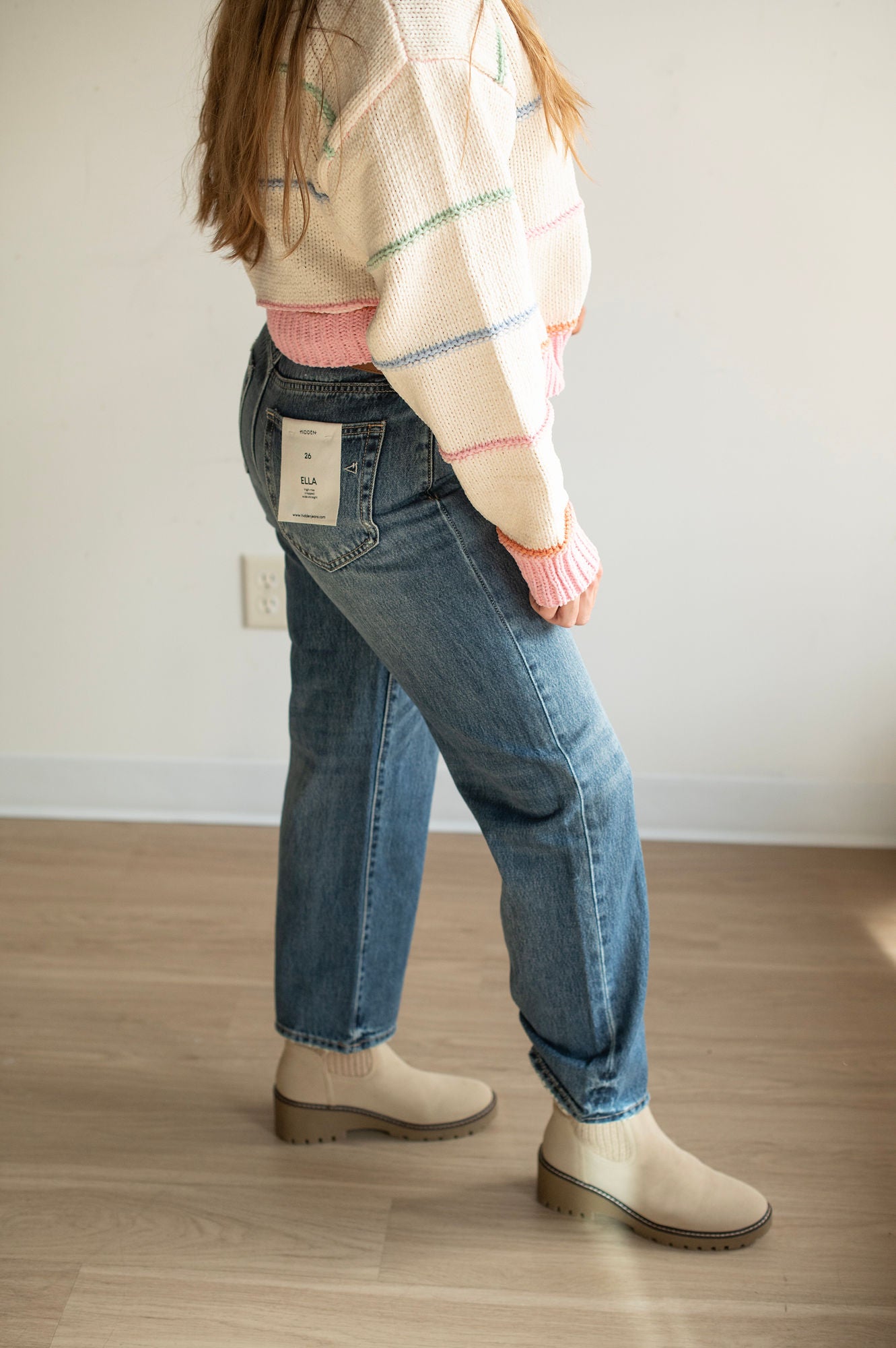 Ella Cropped Belt Jeans