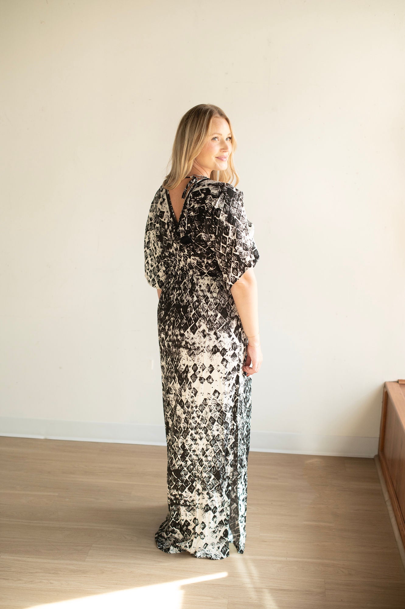 Diamond Kimono Maxi Dress
