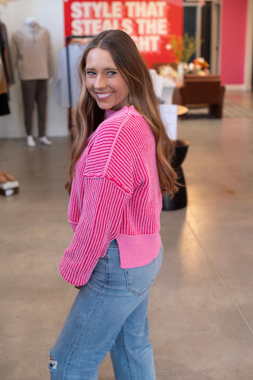 Pink Toned Stripe Sweater