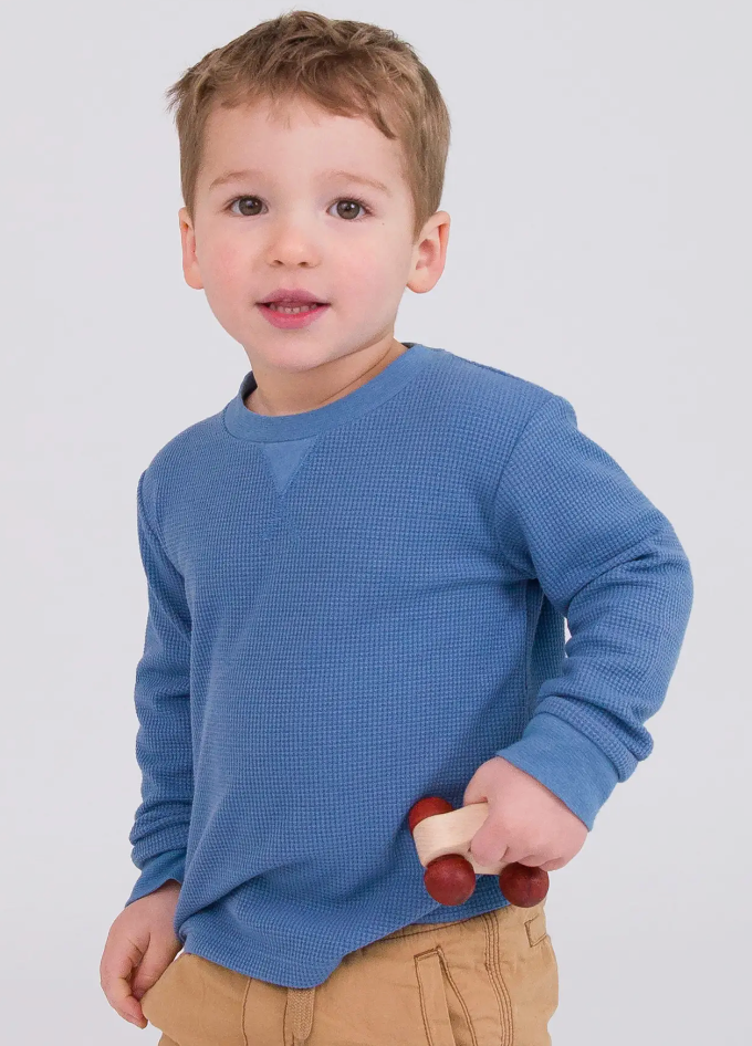 Blue Waffle Knit Shirt