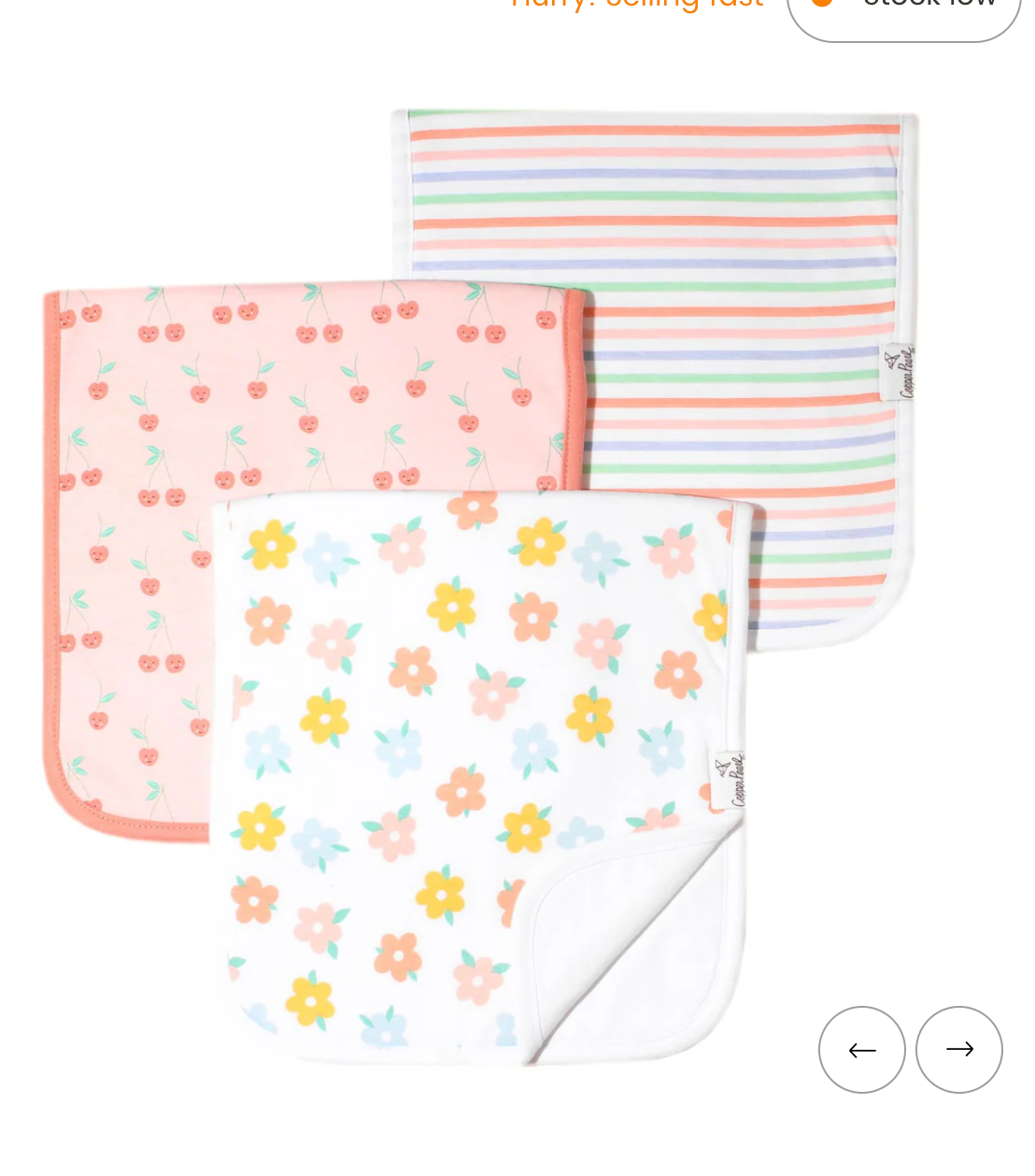 Copper Pearl Cheery Burp Cloth