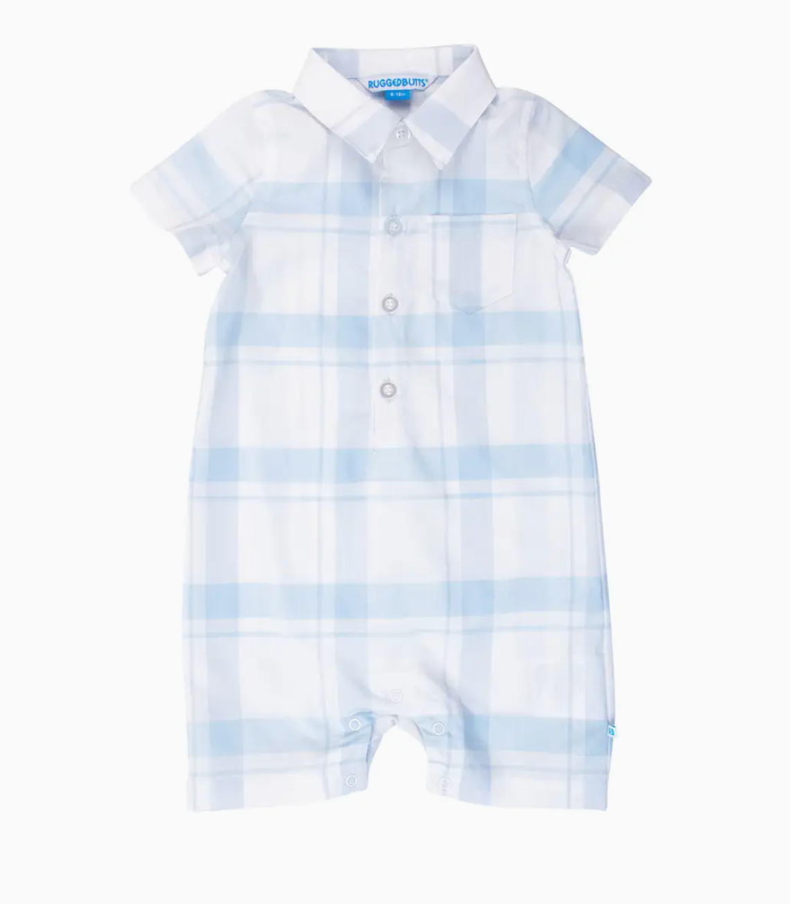 Rugged Butts Blue Plaid Romper