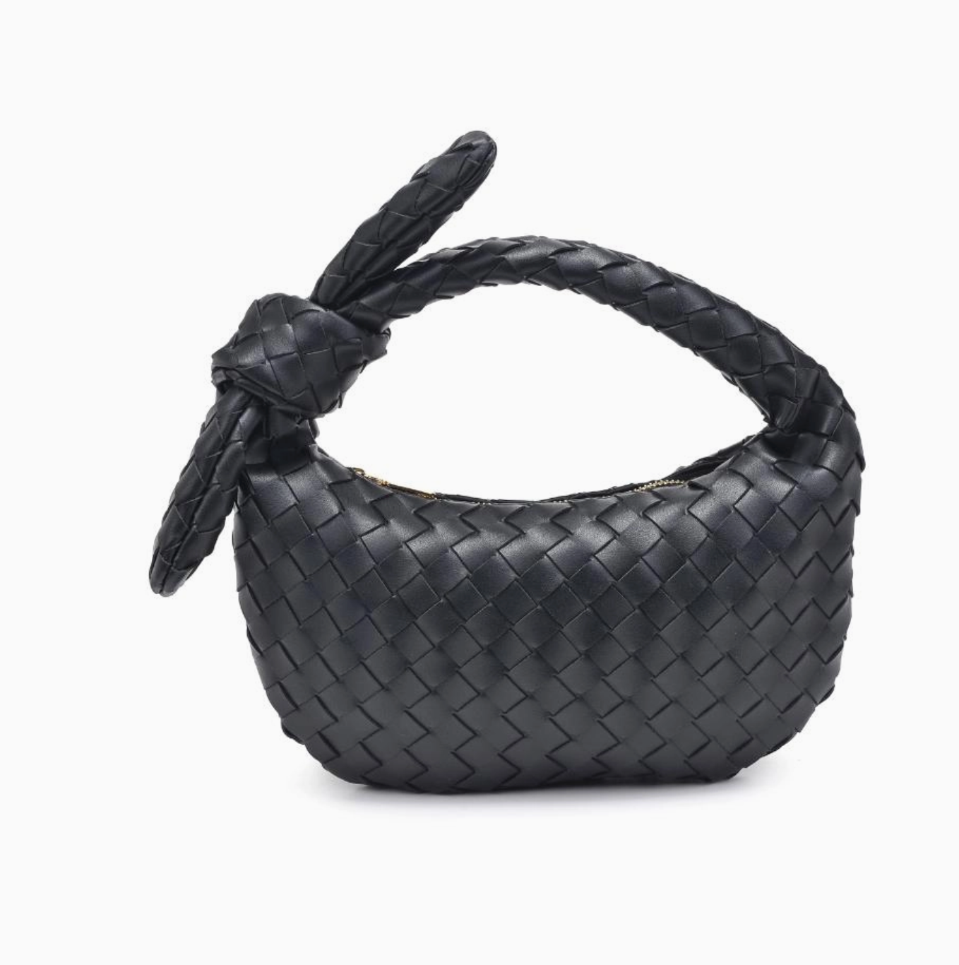 Lizbeth Black Tie Woven Clutch